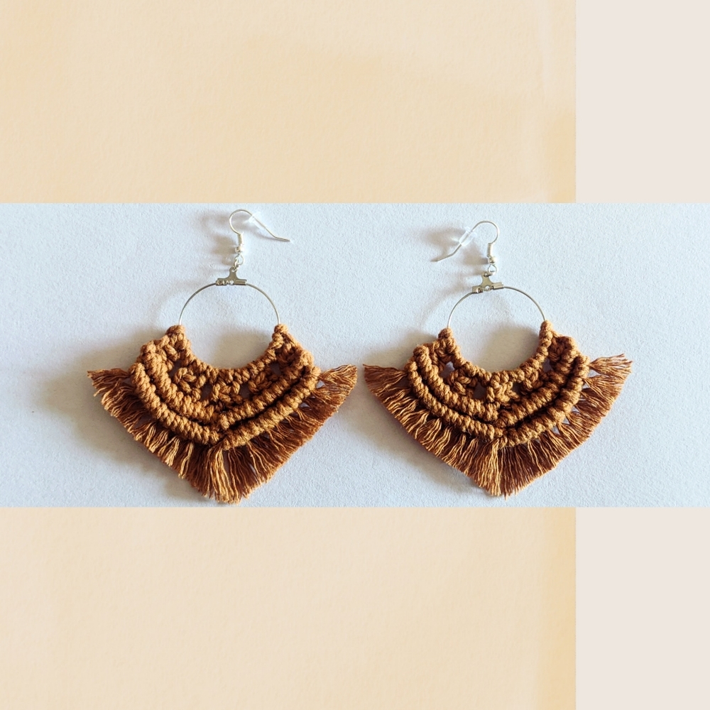 Macrame Earrings - Picture 2 of 2